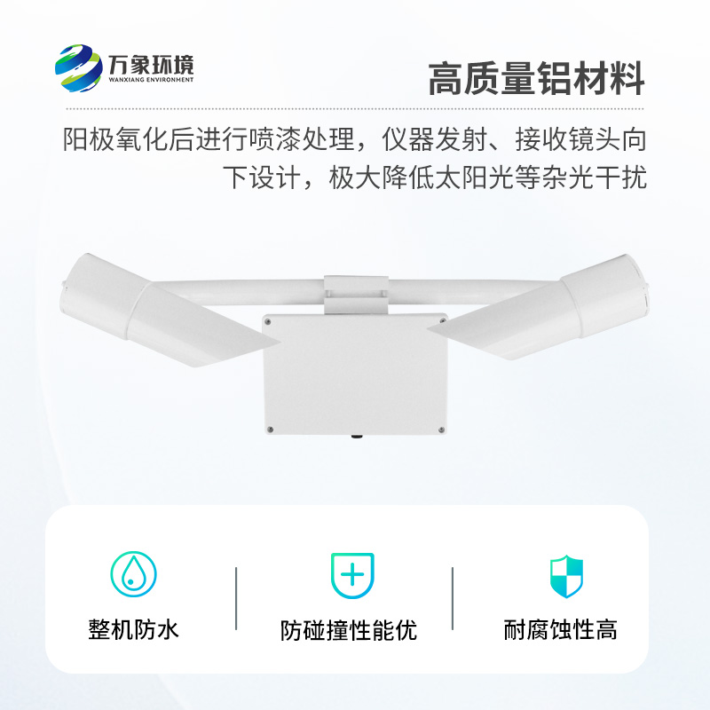 天氣現象傳感器采用前向散射法測量空氣總消光系數，進而計算當前能見度